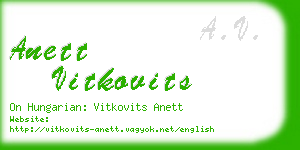 anett vitkovits business card